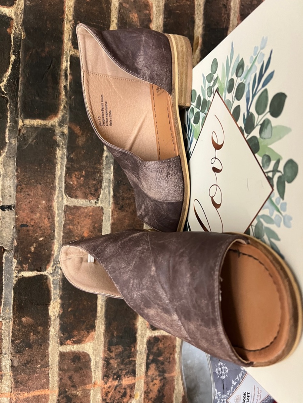 BEAST FASHION Taupe Open-Toe Mule Slides
